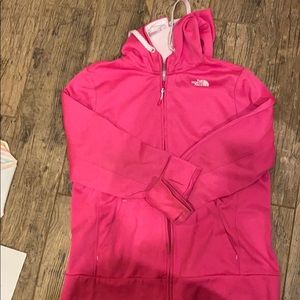 VGUC pink full-zip North Face sweatshirt size XL